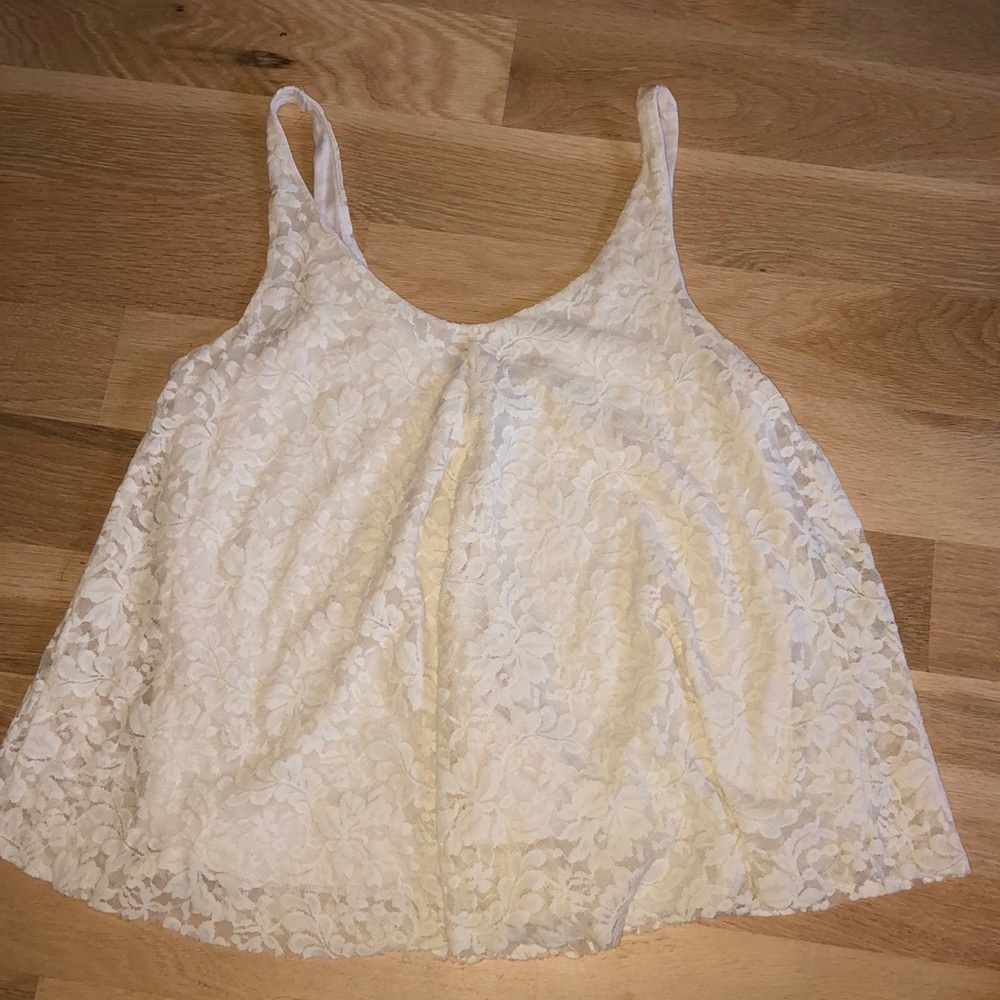 American eagle white lace tank top